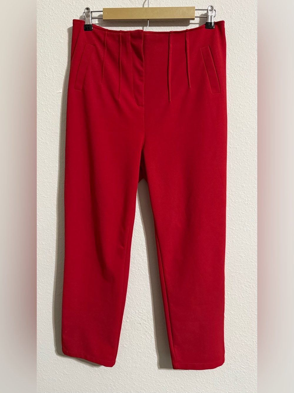 Classic Straight-Leg Red Trousers